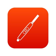 Pregnancy test with positive pregnant icon digital red