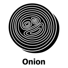 Onion icon, simple black style