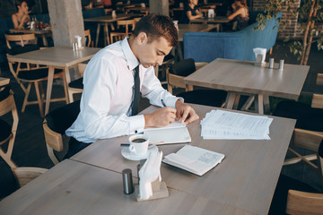 businessman in cafe