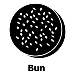 Bun icon, simple black style