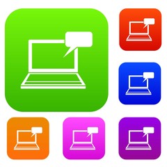 Laptop with bubble speech set collection