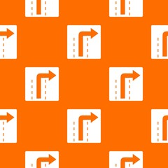 Turn right traffic sign pattern seamless