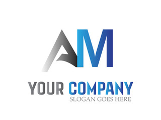 Letter AM Modern Logo Design Vector