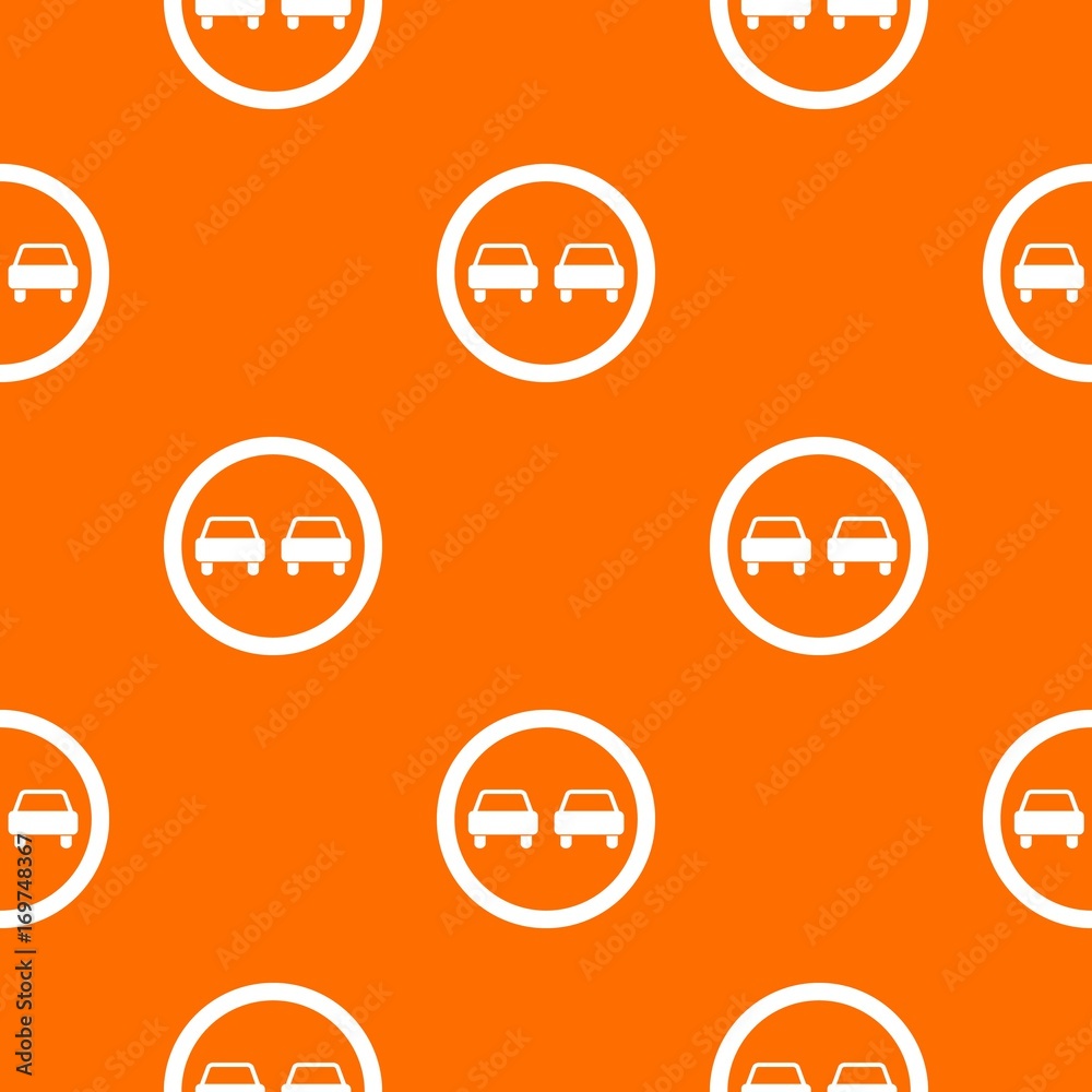 Wall mural no overtaking road traffic sign pattern seamless