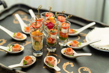 Shrimp starters on the banket table