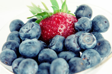 Organic blackberry and sweet strawbery