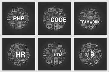 Html and teamwork - six square black concepts
