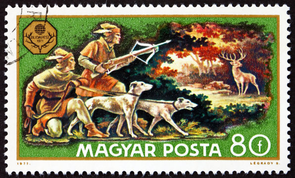 Postage stamp Hungary 1971 Deer Hunt