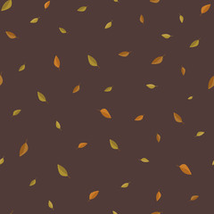 Fototapeta na wymiar Autumn leaves seamless pattern. Vector background. Wrapping paper.
