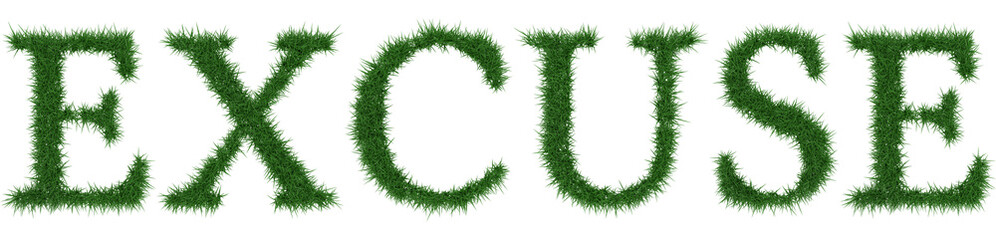 Excuse - 3D rendering fresh Grass letters isolated on whhite background.