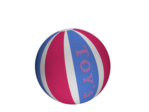 Softball mit dem Text toy's in blau-pink