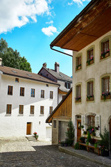 Fototapeta na wymiar Buildings of Gruyere, Switzerland
