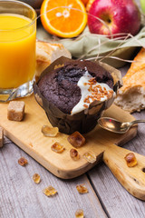 Chocolate muffin cake for breakfast