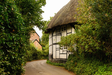 Old house in British village, summer time