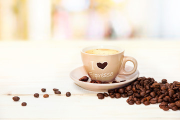 Coffee mug on the table