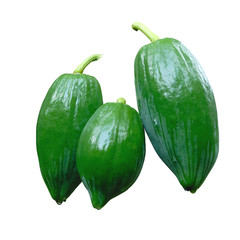 raw papayas isolated on white background