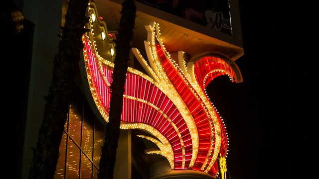 Red Neon Tube Design Casino Blinking Lights Wide.
