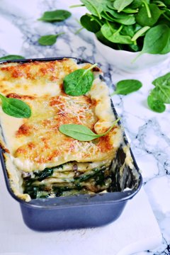 Vegetarian Spinach and Mushroom Lasagna 
