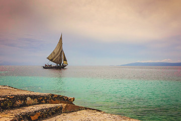 Sailboat in the sea