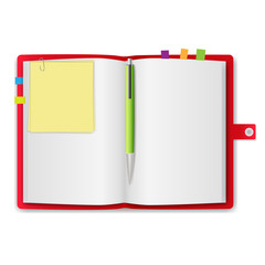 realistic notebook, exercise book, vector illustration