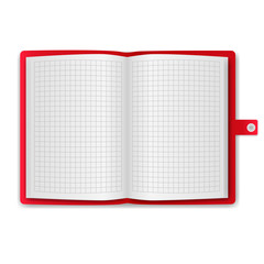 realistic notebook, exercise book, vector illustration