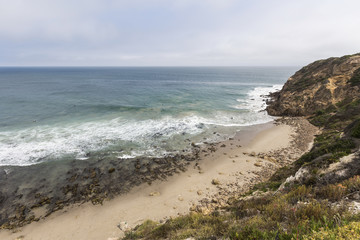 Secluded Dume Cove at Point Dume State Beach in Malibu, California.