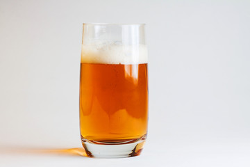 glass of beer isolated on white background
