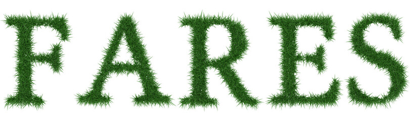 Fares - 3D rendering fresh Grass letters isolated on whhite background.