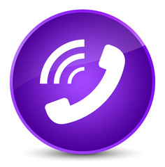 Phone ringing icon elegant purple round button
