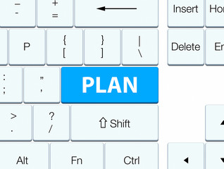 Plan cyan blue keyboard button