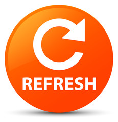 Refresh (rotate arrow icon) orange round button
