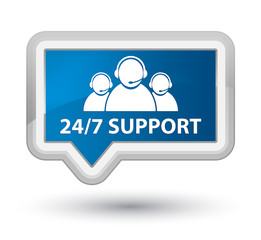 24/7 Support (customer care team icon) prime blue banner button