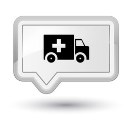 Ambulance icon prime white banner button
