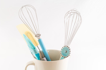 Bakery Utensils Kitchen Utensils for baking cooking cake pie bread or pastry isolated on white background
