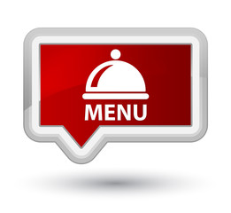 Menu (food dish icon) prime red banner button
