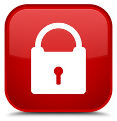 Padlock icon special red square button