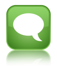 Chat icon special soft green square button