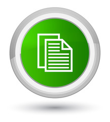 Document pages icon prime green round button