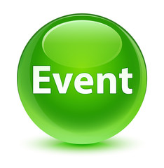 Event glassy green round button