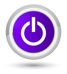 Power icon prime purple round button