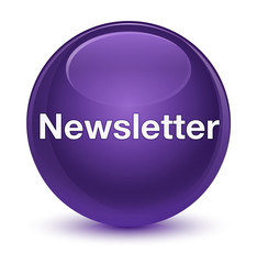 Newsletter glassy purple round button