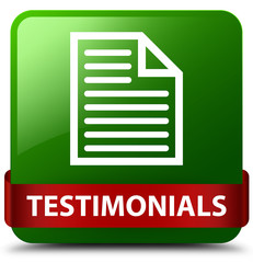 Testimonials (page icon) green square button red ribbon in middle