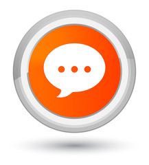 Conversation icon prime orange round button