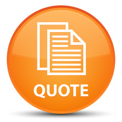 Quote (document pages icon) special orange round button