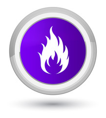 Fire icon prime purple round button