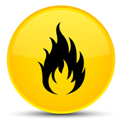 Fire icon special yellow round button