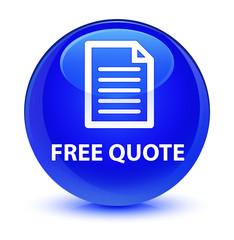 Free quote (page icon) glassy blue round button