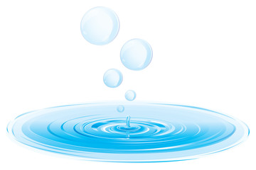 Water and air bubbles,on white background. Vector illustration
