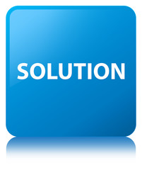 Solution cyan blue square button