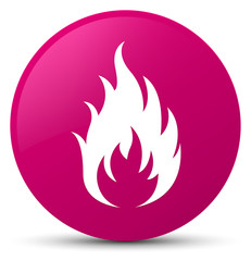 Fire icon pink round button